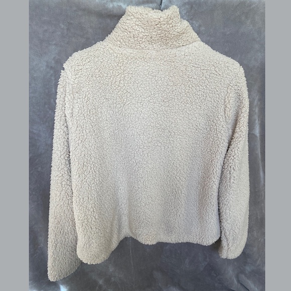 🎉NWOT Mystree Teddy Bear Oversized Wrap Front Coat, Size LG,Cream/Multi … - Picture 8 of 9